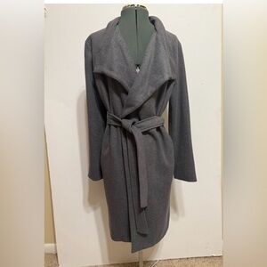 Anthropologie Piko 1988 gray wool blend lined lightweight wrap coat
